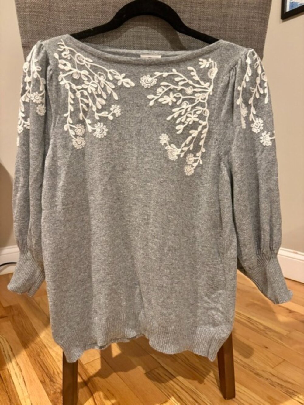 Boatneck Embroidered Sweater